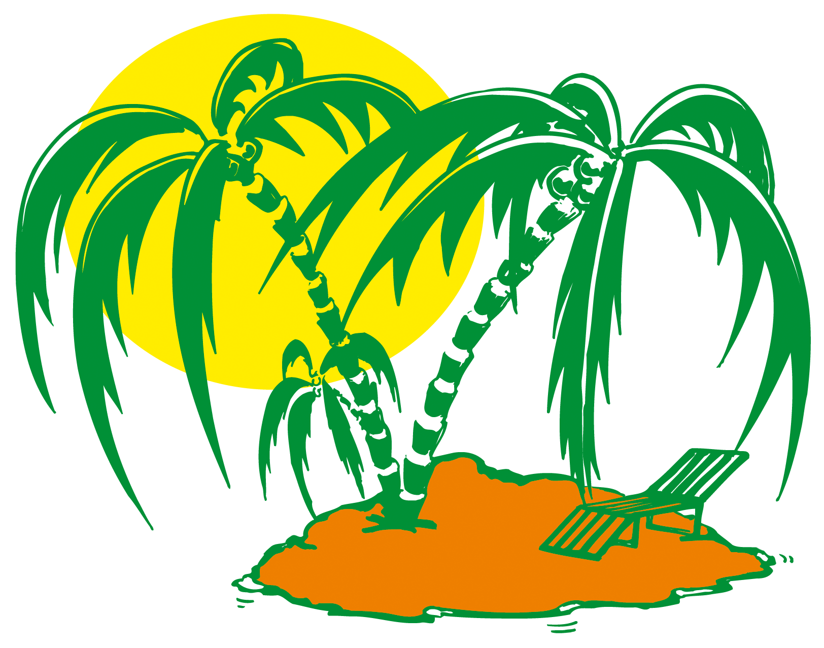 Insel mit Palme uns Sone Logo